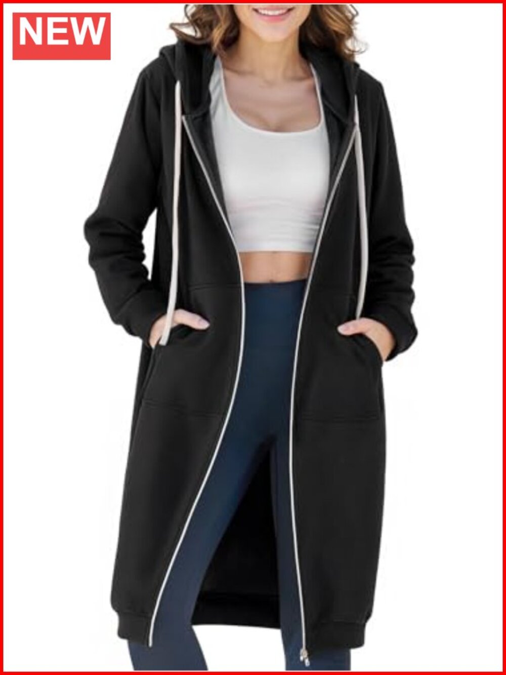 Women's Full Zip Fleece Lined Hoodie Oversized Sweatshirt with Pockets